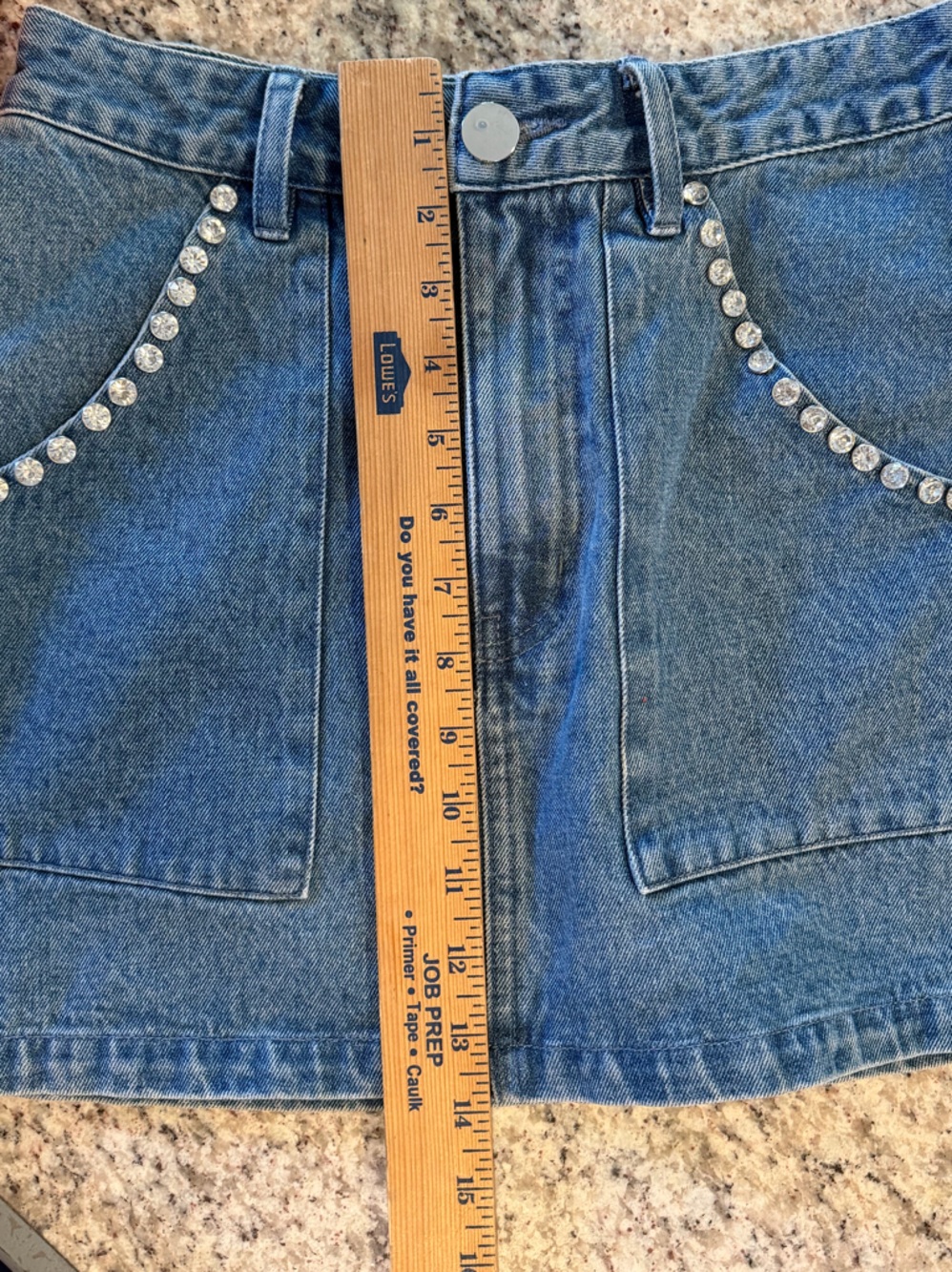 Show Me Your MuMu Denim Mini Skirt with Studded Belt - Blue - Picture 8 of 11